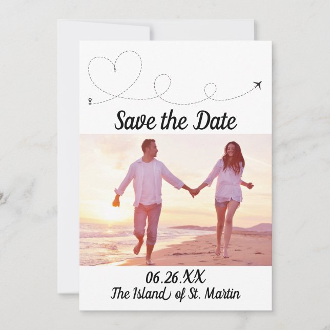 Aeroplane Travel - Save the Date Invitation (Front)