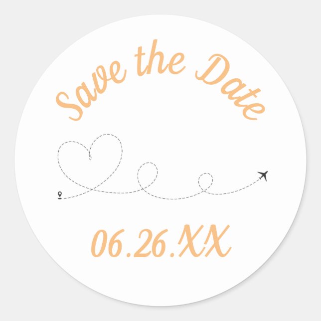 Aeroplane Travel - Save the Date Stickers (Front)