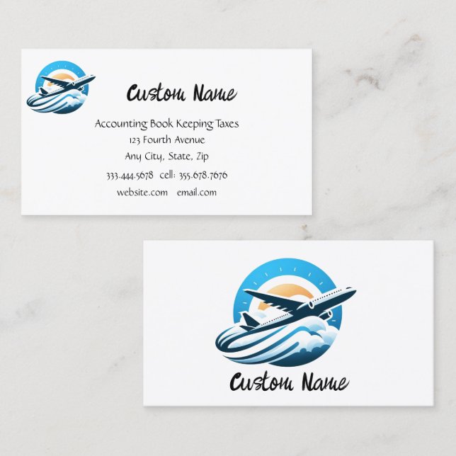 Aeroplane Travel Service Tourism Repair Maintenanc Business Card (Front/Back)