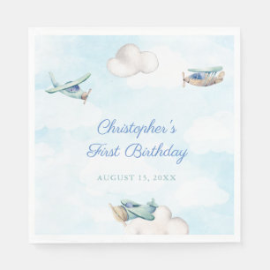 Aeroplane Travel Theme Birthday Party Or Shower Napkin