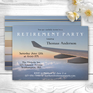Aeroplane Travel Themed Retirement Party Invitatio Invitation