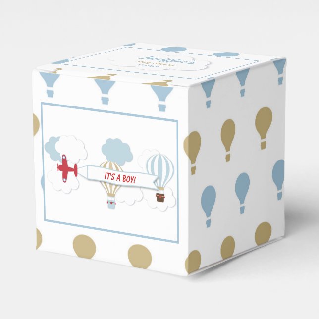 Aeroplane/ Up Up And Away! Favour Box (Front Side)