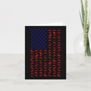 Aeroplane Us Flag American Independence Day 4th Of Card