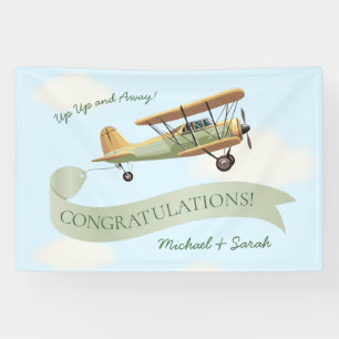 Aeroplane Vintage Baby Shower Banner