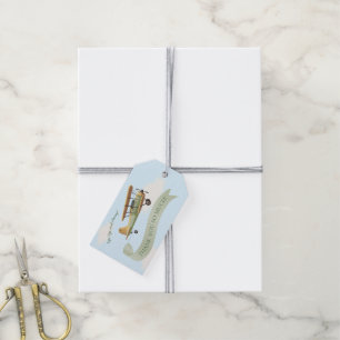 Aeroplane Vintage Baby Shower Gift Tags