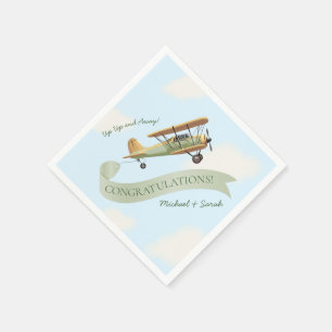 Aeroplane Vintage Baby Shower Napkin