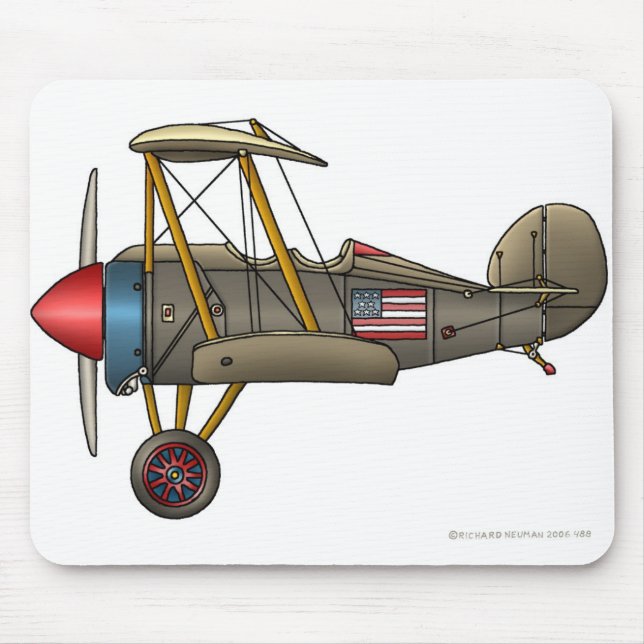 Aeroplane Vintage Biplane Mouse Pad (Front)
