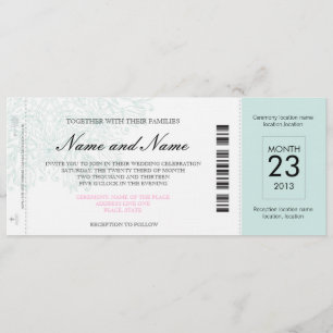 Aeroplane Wedding Ticket Invitation