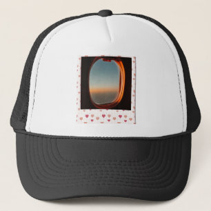 Aeroplane Window Sunset Love – Romantic Travel Hea Trucker Hat