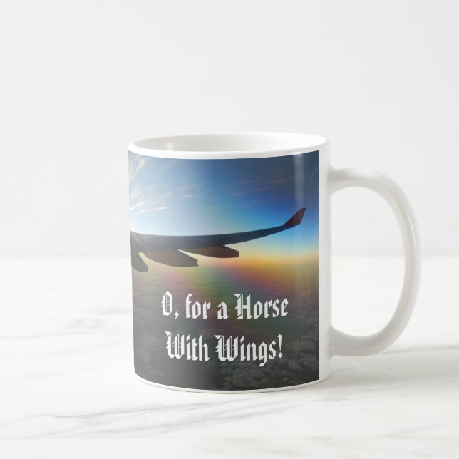 Aeroplane Wing against Setting Sun Mug (Right)