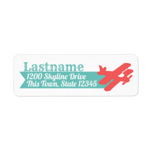Aeroplane with Banner Return Address Label