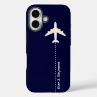 Aeroplane with dotted line on dark Blue