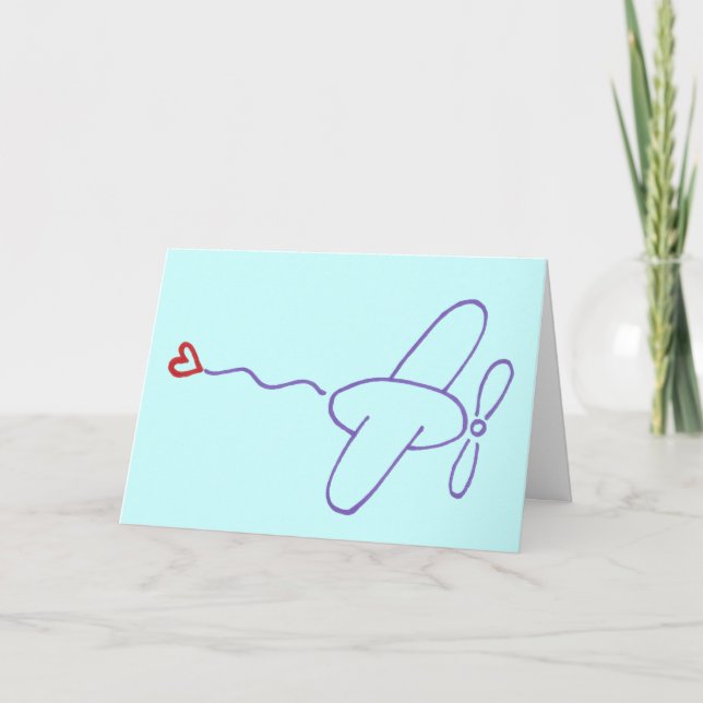 Aeroplane with Heart Happy Father's Day Card (Front)