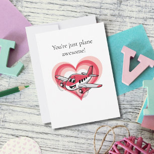 Aeroplane You're Plane Awesome Kids Valentine's Da Holiday Card