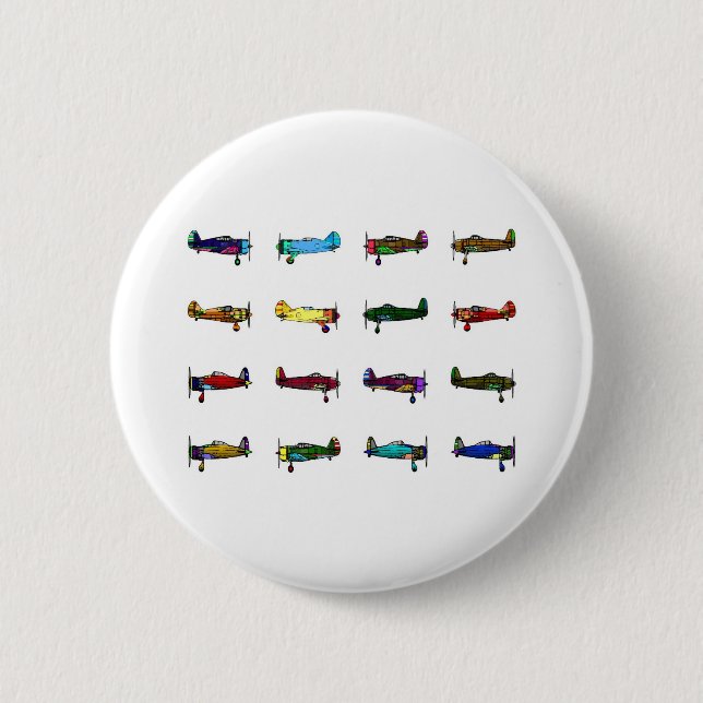 aeroplanes 6 cm round badge (Front)