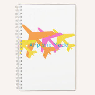 Aeroplanes Aeroplane Mode pink yellow orange Fun Notebook