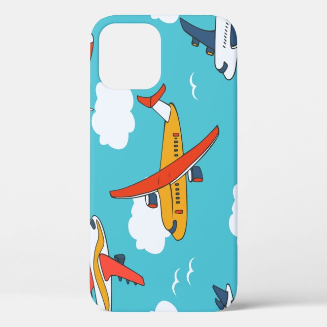 Aeroplanes and clouds, seamless children's backgro Case-Mate iPhone case (Back)