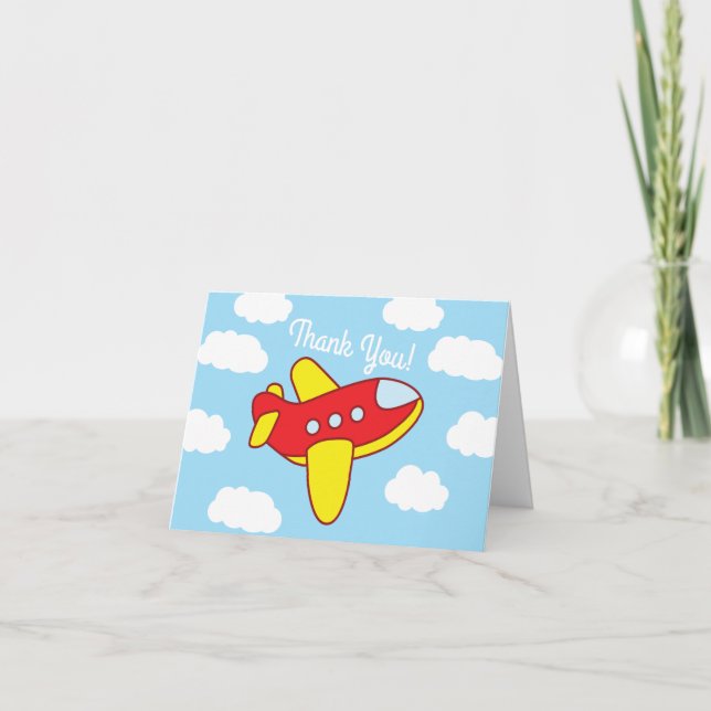 Aeroplanes and Jets Cute 1st Birthday Party Card (Front)