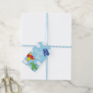 Aeroplanes and Jets Cute 1st Birthday Party Gift Tags
