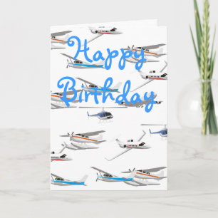 Aeroplanes birthday card