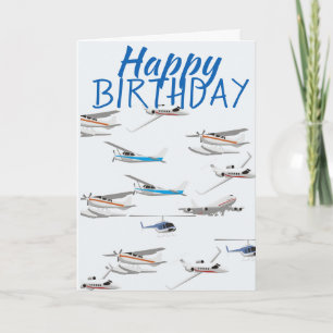 Aeroplanes birthday card