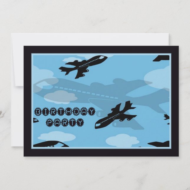 Aeroplanes Birthday Party Invitation (Front)