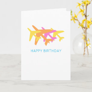 Aeroplanes Happy Birthday Aviation Pilot Travel  Card