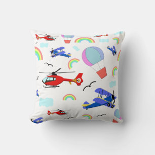 Aeroplanes, Helicopters, & Balloons Cushion