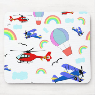 Aeroplanes, Helicopters, & Balloons Mouse Pad