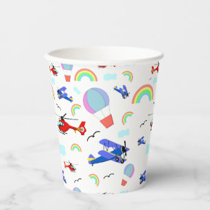 Aeroplanes, Helicopters, & Balloons Paper Cups