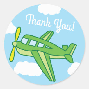 Aeroplanes Jets Cute Kid's Birthday Party Classic Round Sticker