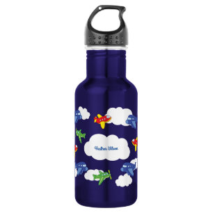 Aeroplanes Jets Cute Kids Water Bottle with Name