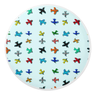 Aeroplanes Light Blue Ceramic Pull