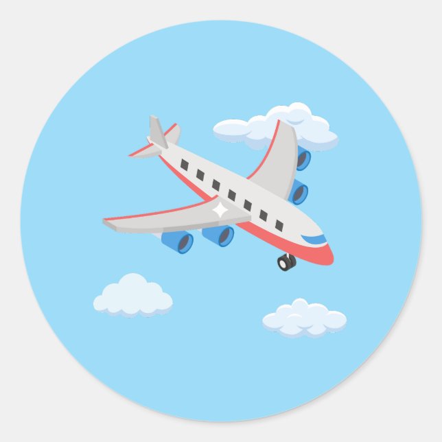 Aeroplanes Party Collection! Classic Round Sticker (Front)