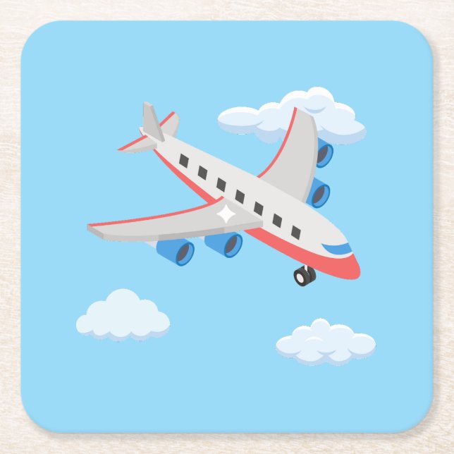 Aeroplanes Party Collection! Square Paper Coaster (Front)