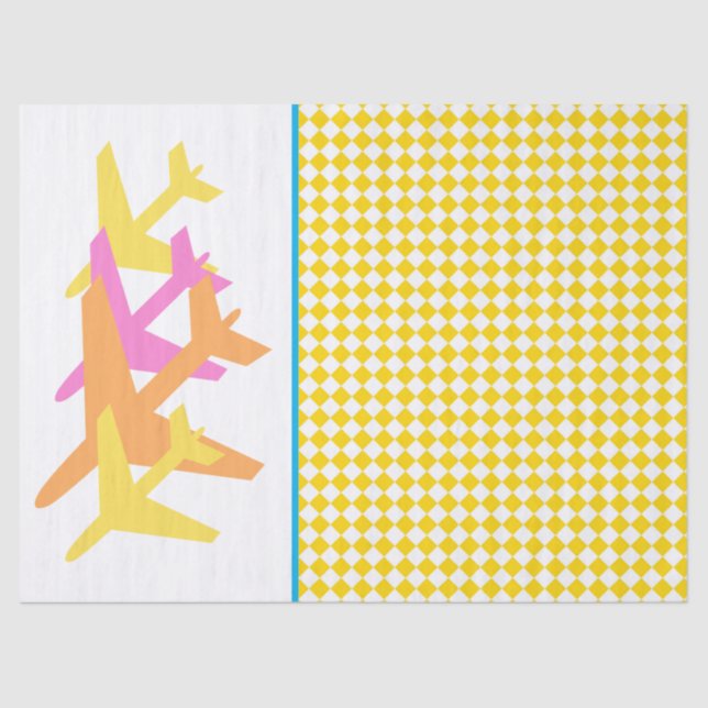 Aeroplanes Travel Pilot Flight Attendant Fun Tissue Paper (Front)