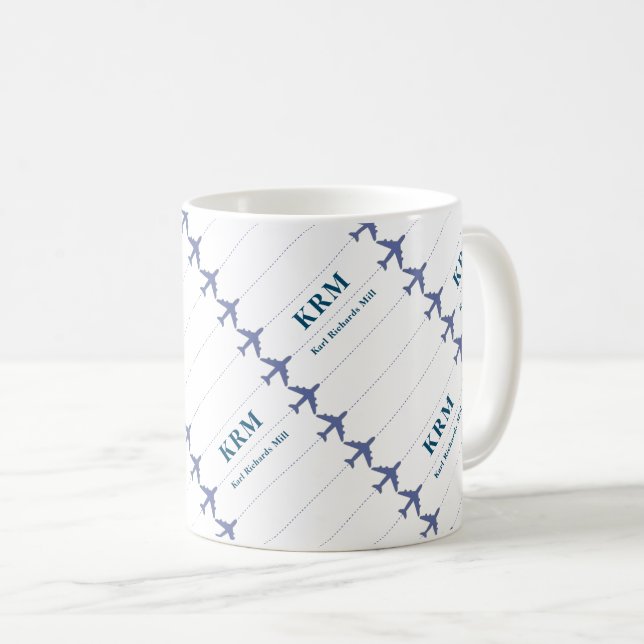 aeroplanes with dotted lines mug for air pilots (Front Right)