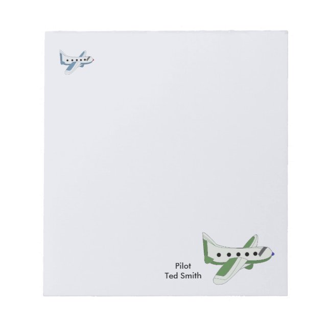 Aeroplanes With Pilots Name Notepad (Front)