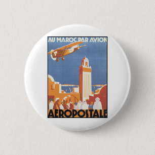 Aeropostale Au Maroc Par Avion 6 Cm Round Badge