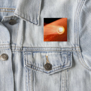 Aeroshell With Perseverance Rover Descent To Mars 15 Cm Square Badge