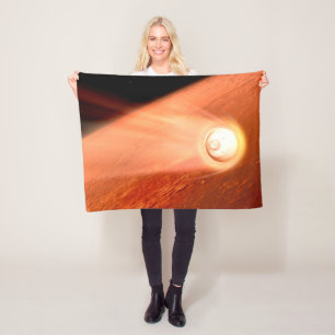 Aeroshell With Perseverance Rover Descent To Mars Fleece Blanket