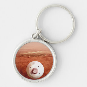 Aeroshell With Perseverance Rover Descent To Mars Key Ring