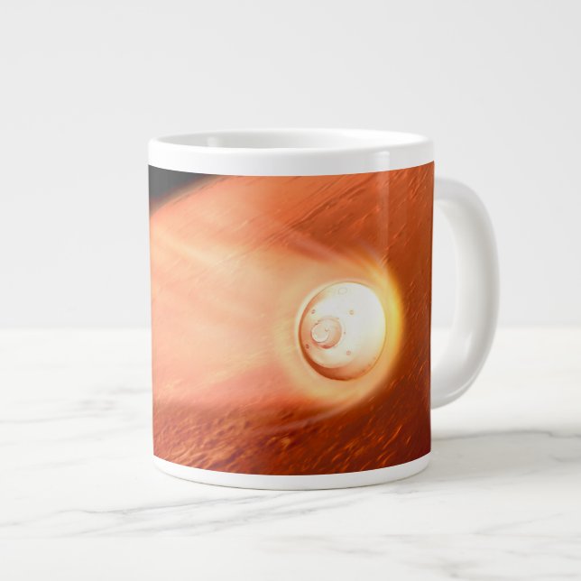 Aeroshell With Perseverance Rover Descent To Mars Large Coffee Mug (Front Right)