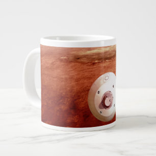 Aeroshell With Perseverance Rover Descent To Mars Large Coffee Mug