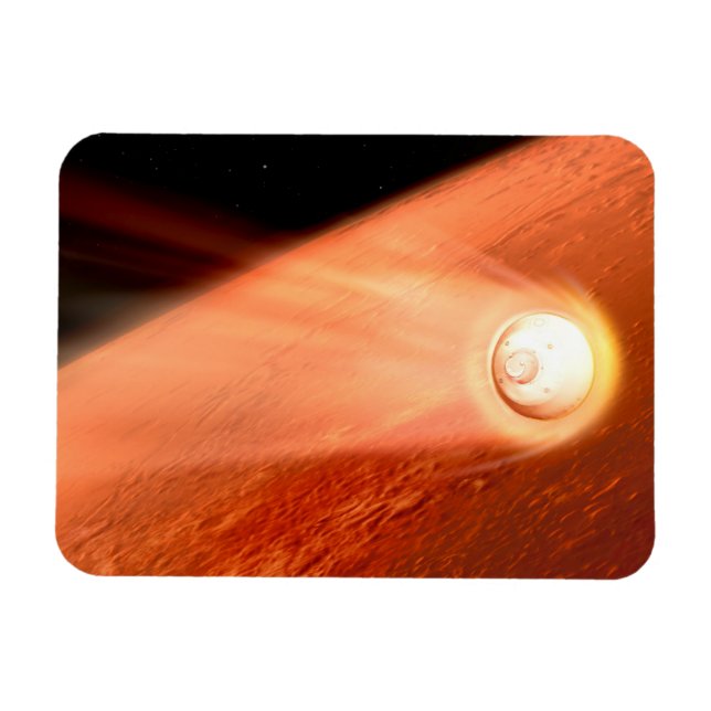 Aeroshell With Perseverance Rover Descent To Mars Magnet (Horizontal)