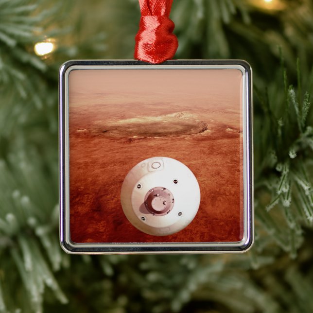 Aeroshell With Perseverance Rover Descent To Mars Metal Ornament (Tree)