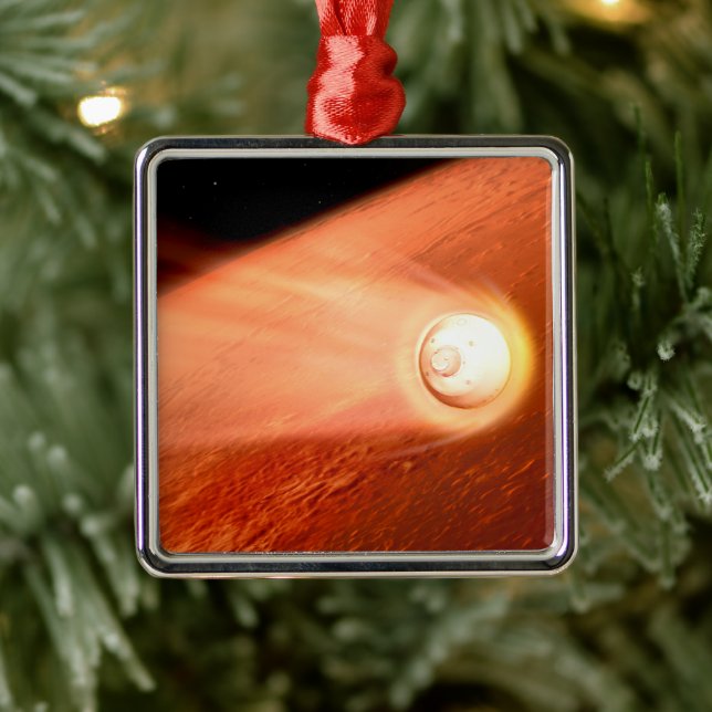Aeroshell With Perseverance Rover Descent To Mars Metal Ornament (Tree)