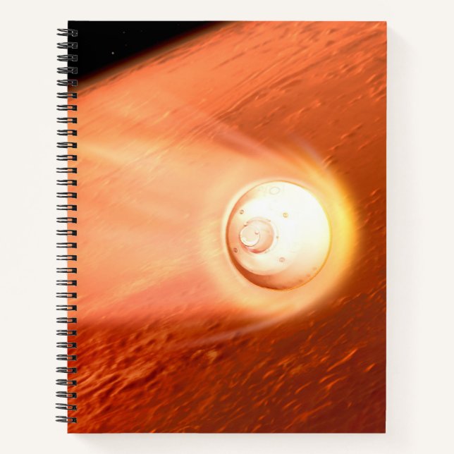 Aeroshell With Perseverance Rover Descent To Mars Notebook (Front)