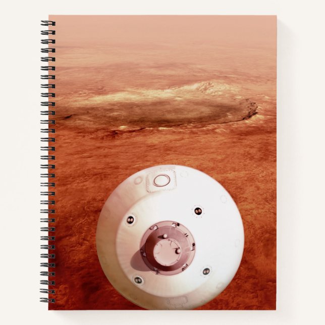 Aeroshell With Perseverance Rover Descent To Mars Notebook (Front)