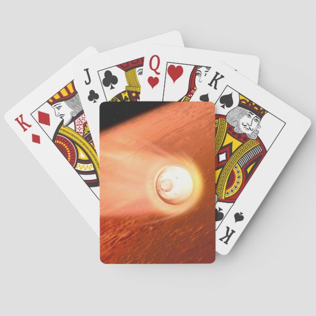 Aeroshell With Perseverance Rover Descent To Mars Playing Cards (Back)